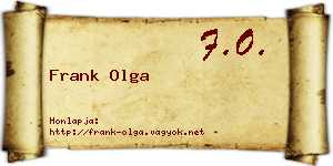 Frank Olga névjegykártya